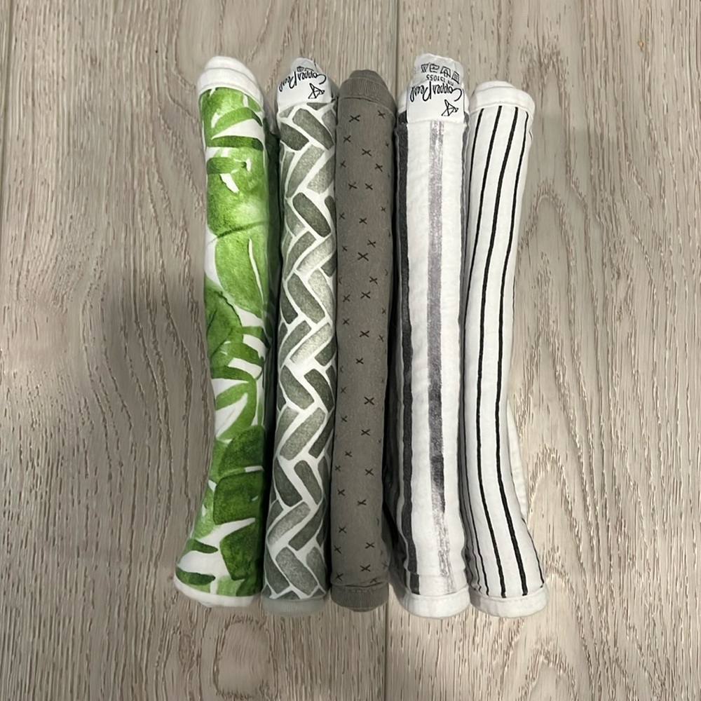 Copper pearl burp clothes